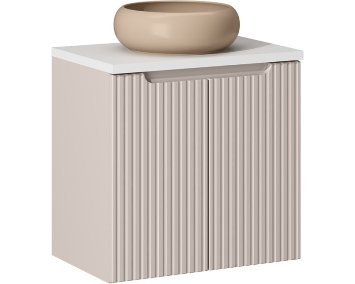 Závěsná skříňka Nova Cashmere Wiki I s deskou 60 cm kašmírová/bílá