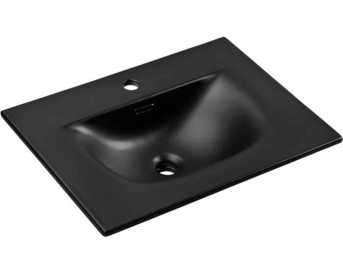 Keramické zápustné umyvadlo Sky1 60 cm DP matné černé
