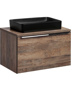 Závěsná skříňka Santa Fe s deskou a umyvadlem 80 cm dub santa fe vintage