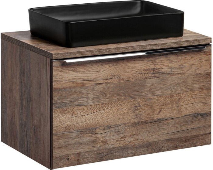 Závěsná skříňka Santa Fe s deskou a umyvadlem 80 cm dub santa fe vintage