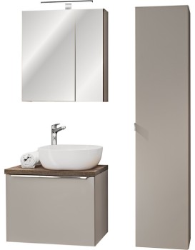 Koupelnová sestava SantaFe s umyvadlem, skříňkami a zrcadlem 60 cm taupe/dub santa fe vintage