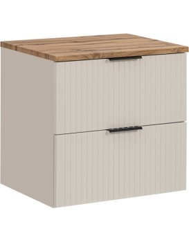Závěsná skříňka Adele Cashmere s deskou 60 cm kašmírová/dub evoke