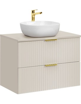 Závěsná skříňka Adele Cashmere Smile s deskou a umyvadlem 80 cm kašmír