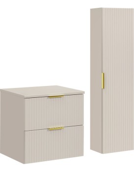Koupelnová sestava Adele Cashmere s deskou a skříňkami 60 cm kašmírová