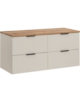 Závěsná skříňka Adele Cashmere s deskou 120 cm kašmírová/dub wotan