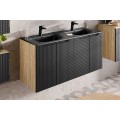 Závěsná umyvadlová skříňka Luxor Black 82-60-2D černá/dub olejovaný