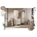 Závěsná skříňka Bella Cashmere I s deskou a umyvadlem 120 cm kašmírová