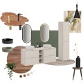 Závěsná skříňka Bella Cashmere I s deskou a umyvadlem 120 cm kašmírová
