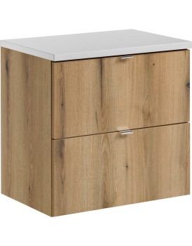 Závěsná skříňka Nova Oak s deskou 60 cm dub evoke/bílá