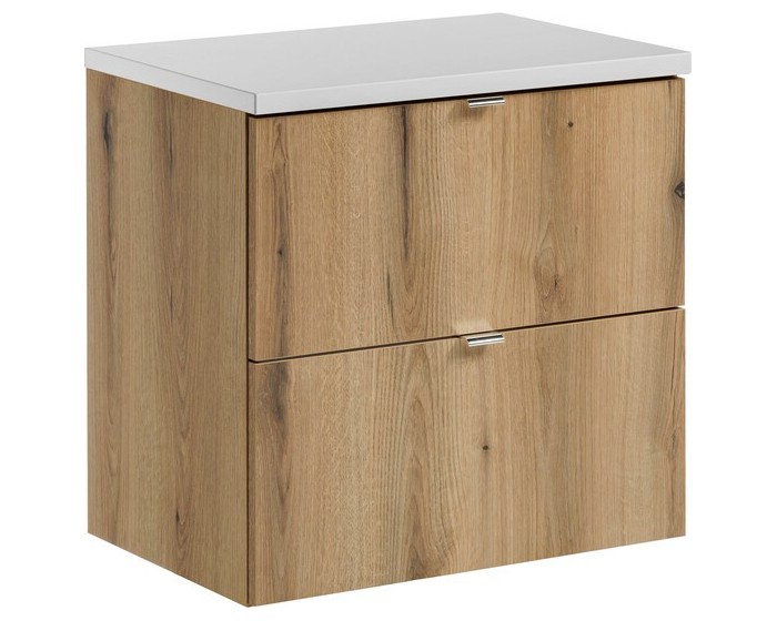 Závěsná skříňka Nova Oak s deskou 60 cm dub evoke/bílá