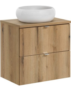 Závěsná skříňka Nova Oak Wiki s deskou a umyvadlem 60 cm dub evoke