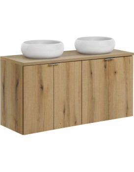 Závěsná skříňka pod umyvadlo Nova Oak Wiki s deskou 120 cm dub evoke