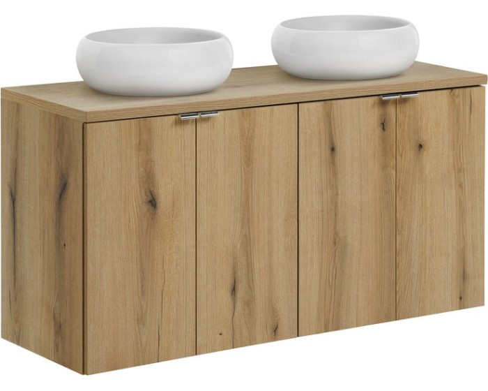 Závěsná skříňka pod umyvadlo Nova Oak Wiki s deskou 120 cm dub evoke
