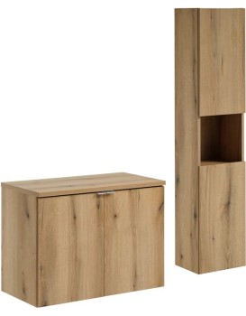 Koupelnová sestava Nova Oak II s deskou a skříňkami 80 cm dub evoke