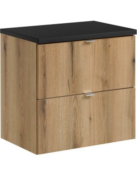 Závěsná skříňka Nova Oak I s deskou 60 cm dub evoke/černá