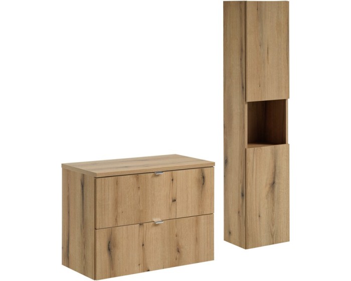 Koupelnová sestava Nova Oak I s deskou a skříňkami 80 cm dub evoke