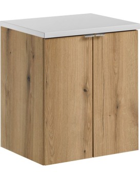 Závěsná skříňka pod umyvadlo Nova Oak s deskou 50 cm dub evoke/bílá