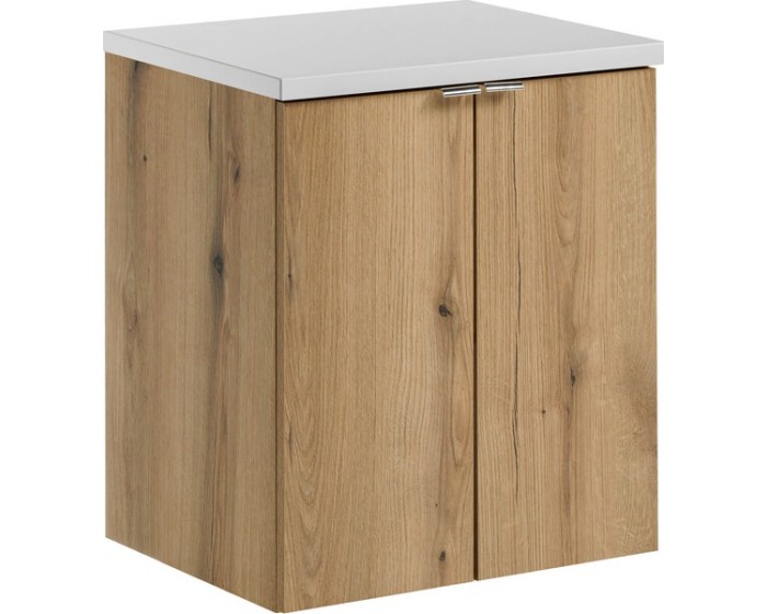 Závěsná skříňka pod umyvadlo Nova Oak s deskou 50 cm dub evoke/bílá