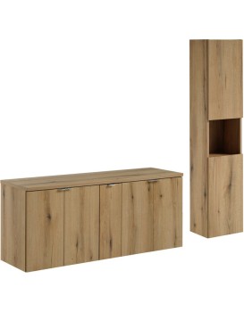 Koupelnová sestava Nova Oak II se skříňkami 140 cm dub evoke