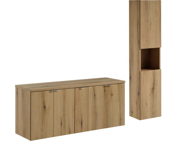 Koupelnová sestava Nova Oak II se skříňkami 140 cm dub evoke