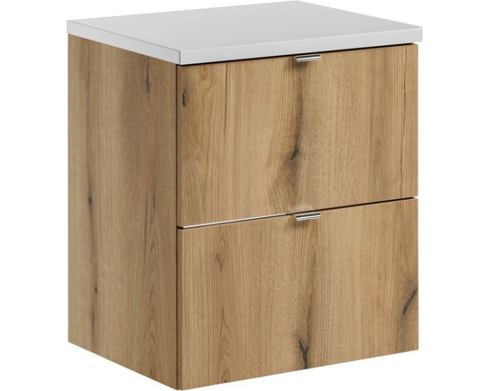 Závěsná skříňka pod umyvadlo Nova Oak s deskou 50 cm bílá/dub evoke
