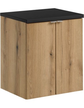 Závěsná skříňka pod umyvadlo Nova Oak s deskou 50 cm dub evoke/černá