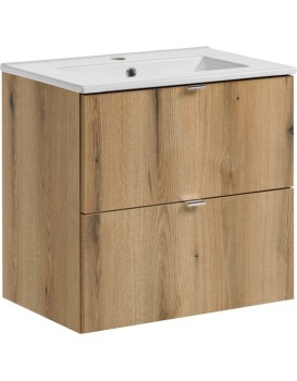 Závěsná skříňka Nova Oak Dance I se zápustným umyvadlem 60 cm dub coast evoke
