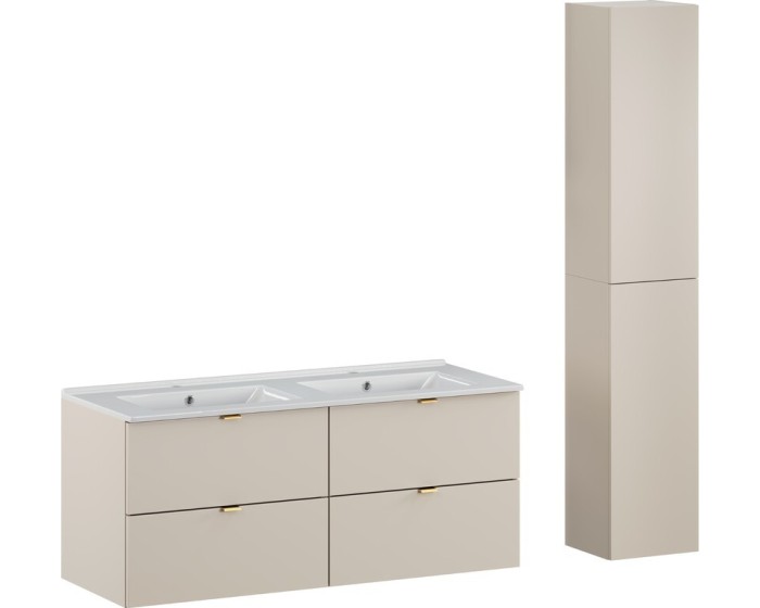 Koupelnová sestava Dalia Cashmere Lava se skříňkami a umyvadlem 120 cm kašmírová