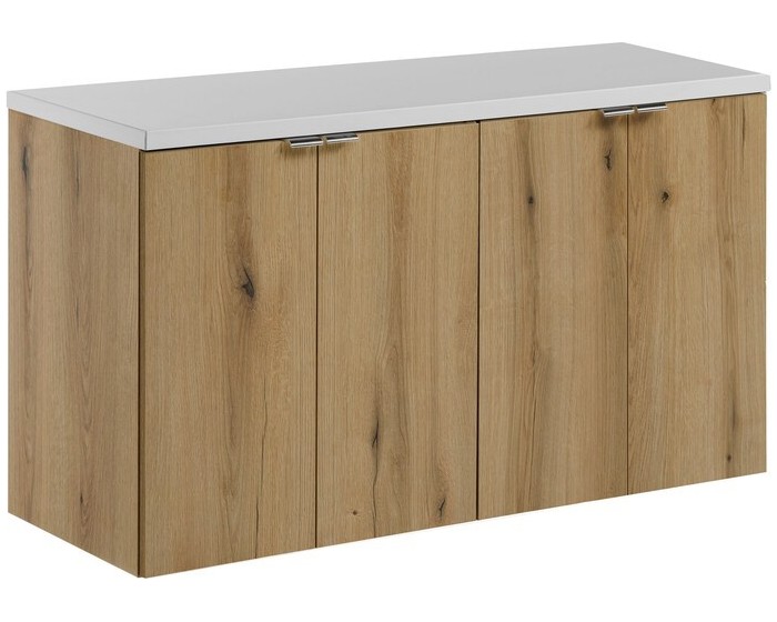 Závěsná skříňka pod umyvadlo Nova Oak s deskou 100 cm bílá/dub evoke