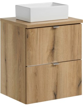 Závěsná skříňka Nova Oak Gaja I s deskou a umyvadlem 50 cm dub coast evoke