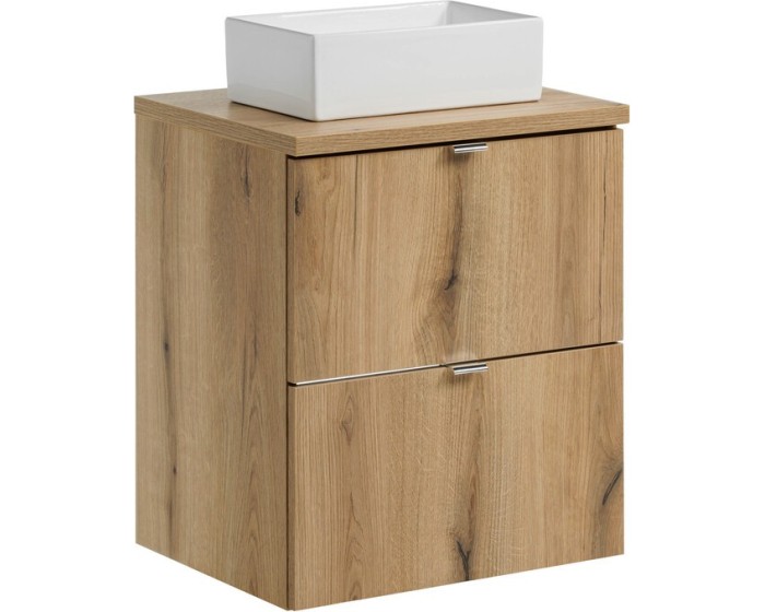 Závěsná skříňka Nova Oak Gaja I s deskou a umyvadlem 50 cm dub coast evoke