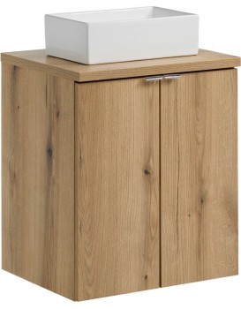 Závěsná skříňka Nova Oak Gaja II s deskou a umyvadlem 50 cm dub coast evoke