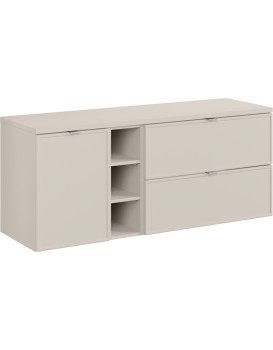 Závěsná skříňka Bella Cashmere s deskou 140 cm kašmír