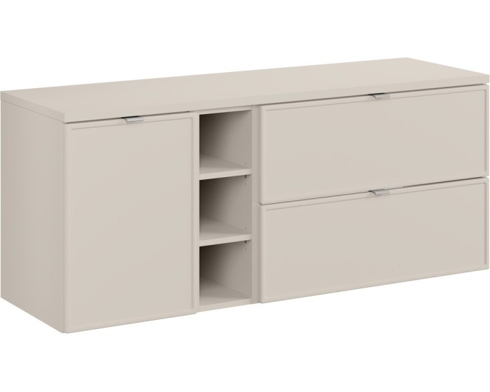Závěsná skříňka Bella Cashmere s deskou 140 cm kašmír