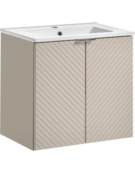 Závěsná skříňka Viva Cashmere Dance II se zápustným umyvadlem 60 cm kašmírová