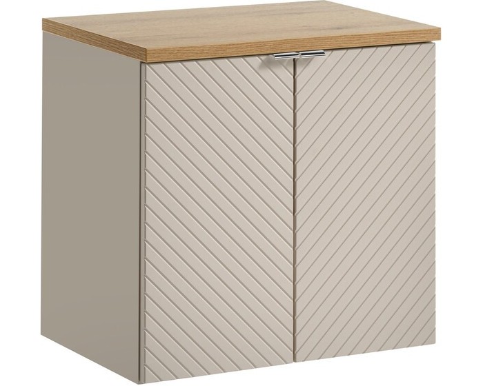 Závěsná skříňka Viva Cashmere s deskou 60 cm kašmírová/dub evoke