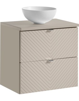 Závěsná skříňka Viva Cashmere Domi I s deskou a umyvadlem 60 cm kašmírová