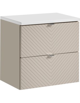Závěsná skříňka pod umyvadlo Viva Cashmere s deskou 60 cm kašmír/bílá