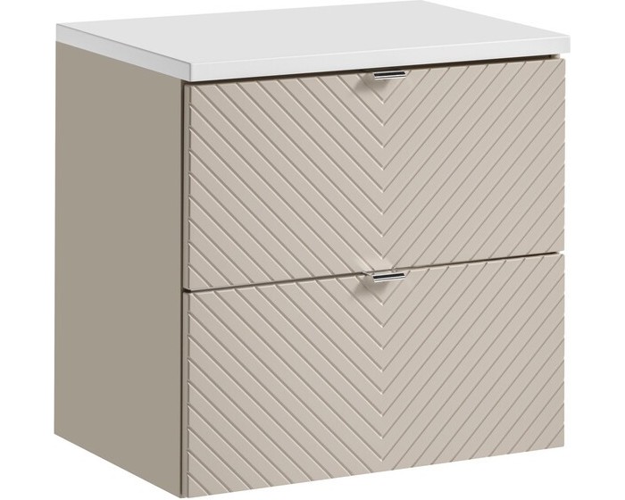 Závěsná skříňka pod umyvadlo Viva Cashmere s deskou 60 cm kašmír/bílá