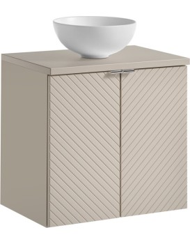 Závěsná skříňka Viva Cashmere Domi II s deskou a umyvadlem 60 cm kašmírová