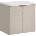 Závěsná skříňka Viva Cashmere s deskou 60 cm kašmírová/bílá