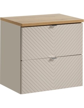 Závěsná skříňka pod umyvadlo Viva Cashmere s deskou 60 cm kašmír/dub evoke
