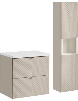 Koupelnová sestava Viva Cashmere s deskou a skříňkami 60 cm kašmírová