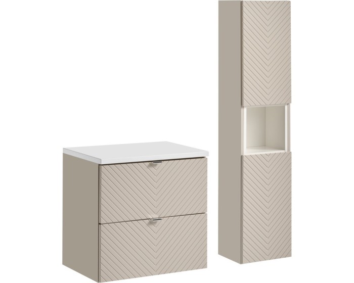 Koupelnová sestava Viva Cashmere s deskou a skříňkami 60 cm kašmírová