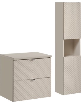 Koupelnová sestava Viva Cashmere I s deskou a skříňkami 60 cm kašmírová