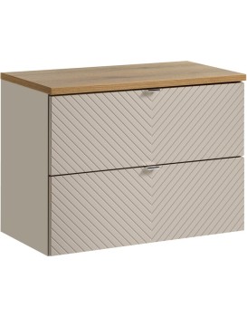 Závěsná skříňka pod umyvadlo Viva Cashmere s deskou 80 cm kašmír/dub coast evoke