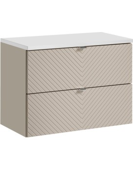 Závěsná skříňka pod umyvadlo Viva Cashmere s deskou 80 cm kašmír/bílá