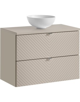 Závěsná skříňka Viva Cashmere s deskou a umyvadlem 80 cm kašmír