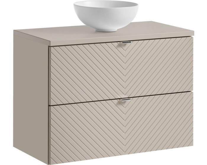 Závěsná skříňka Viva Cashmere s deskou a umyvadlem 80 cm kašmír