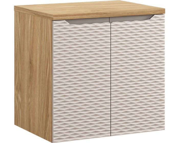 Závěsná skříňka pod umyvadlo Ocean II s deskou 60 cm béžová/dub olejovaný